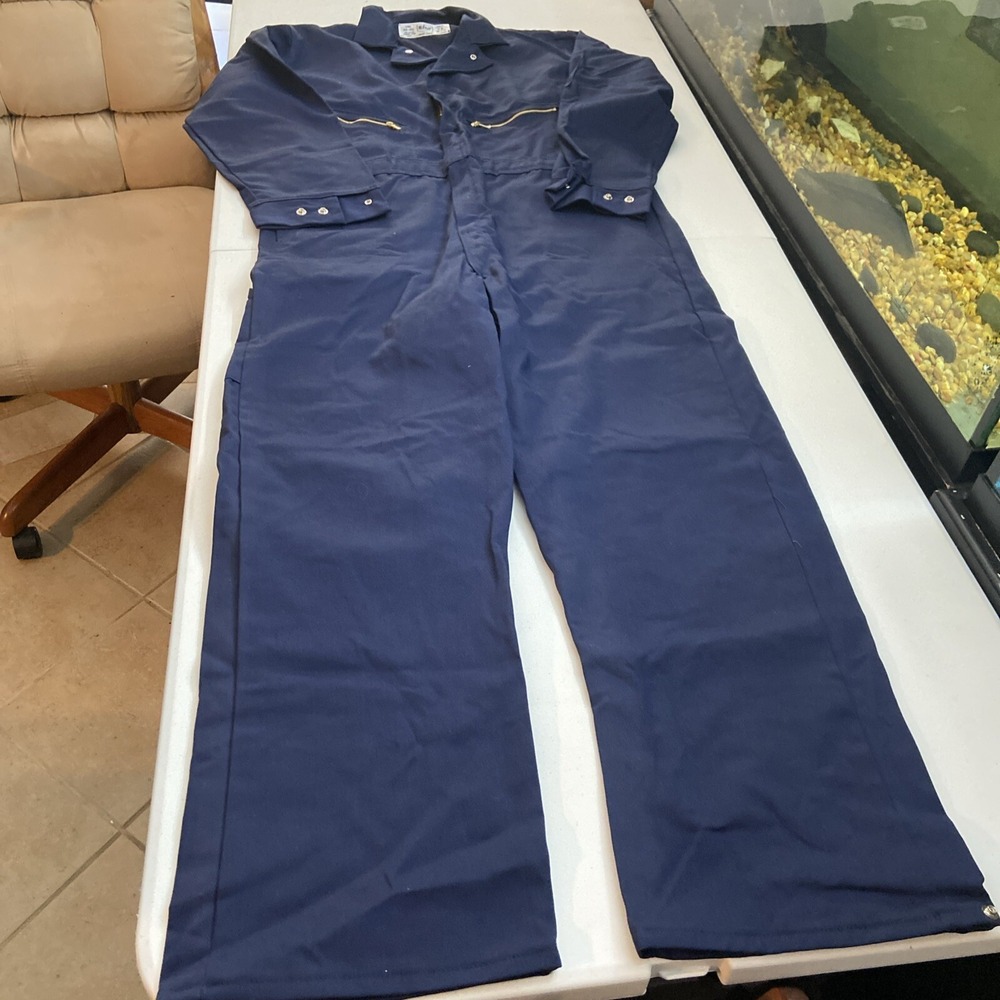 Red Kap Coverall 44-RG Blue Mens Heavy Duty